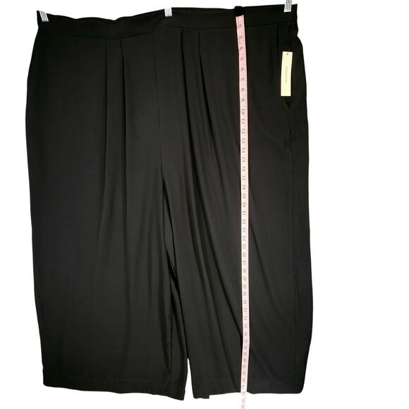 Kiyonna Wide Leg Trouser Pant sz 4X Women Black Palazzo Flowy Pockets Pleats NEW - Picture 6 of 11